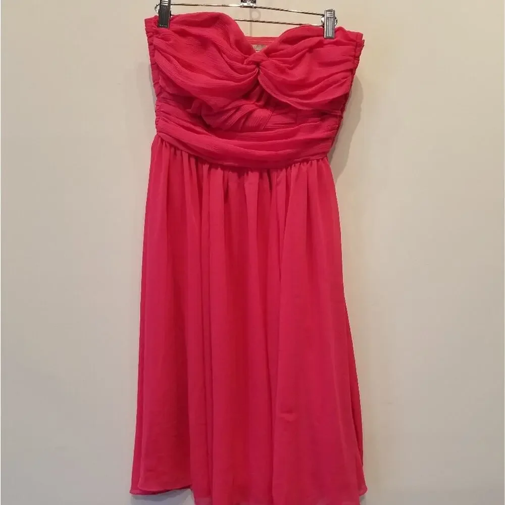 H&M Pink Strapless‎ Dress Hot Pink Party Dress Size 6